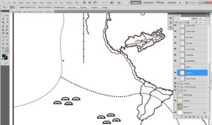 A map drawing in Photoshop