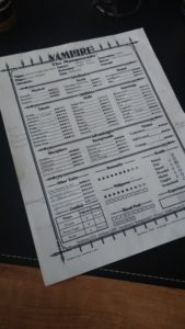 My character sheet